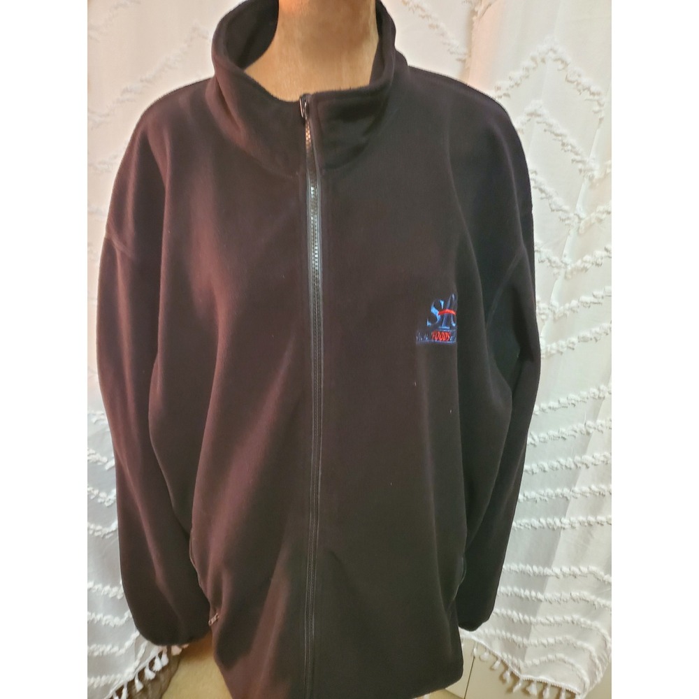 😎Sport-Authority Black Fleece Zip Up Jacket SFC Special Foods Group Logo 2XL